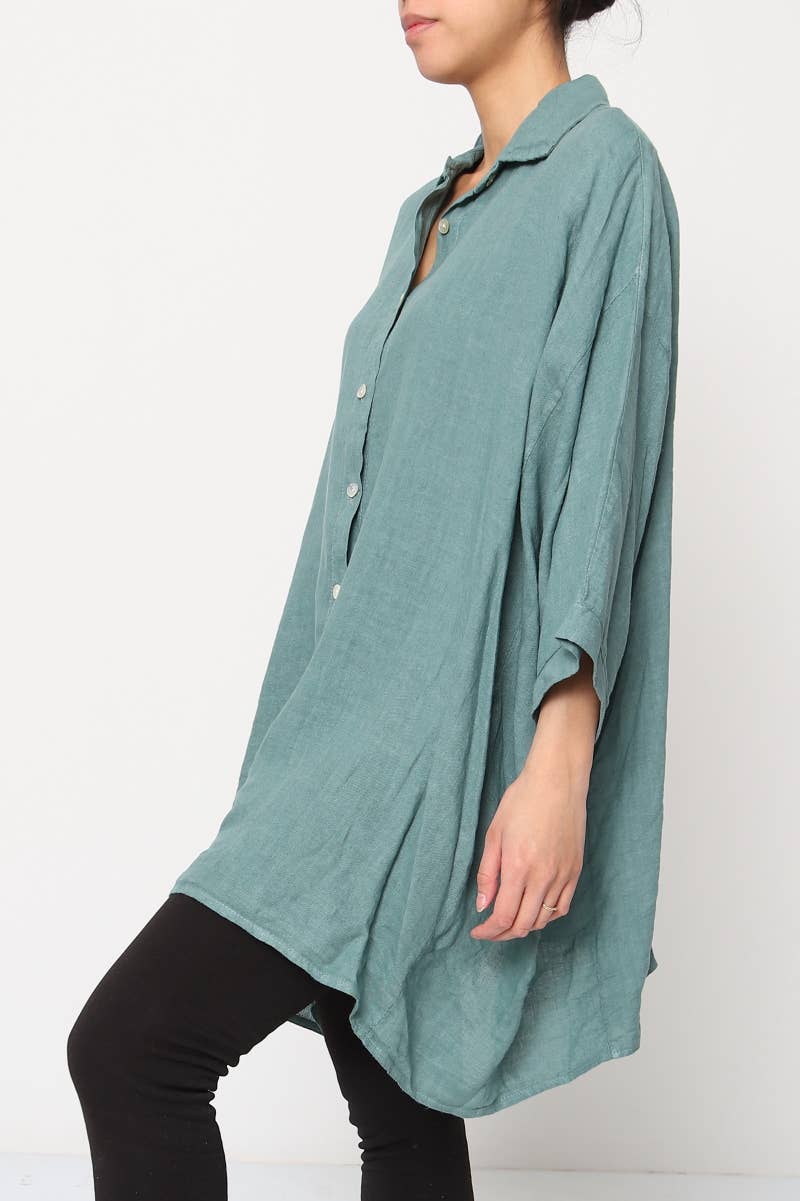 LÉA & LUC - Wholesale Button Down Shirt - Women's - 100% Linen Shirt REF. 28586