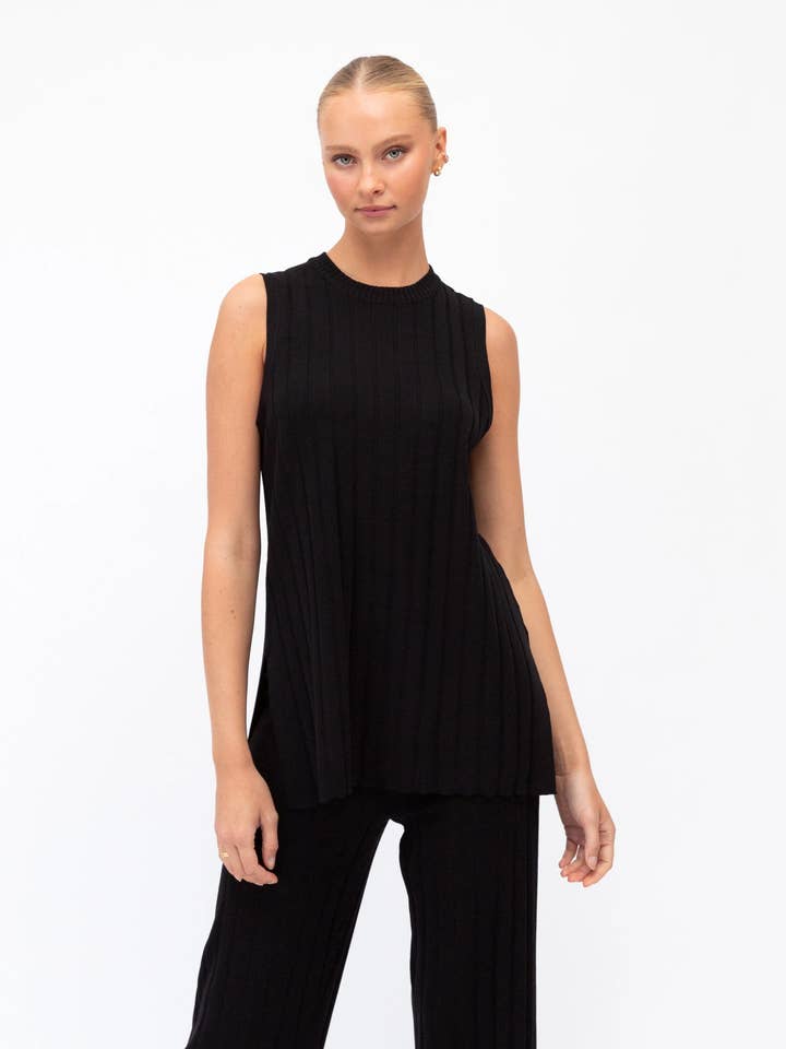 WIDE RIB CO-ORD KNIT TOP for wholesale by Global Fashion House