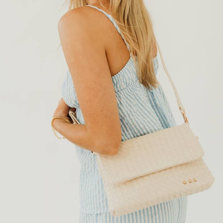 Wrenlee Woven Flap Crossbody for wholesale by Pretty Simple