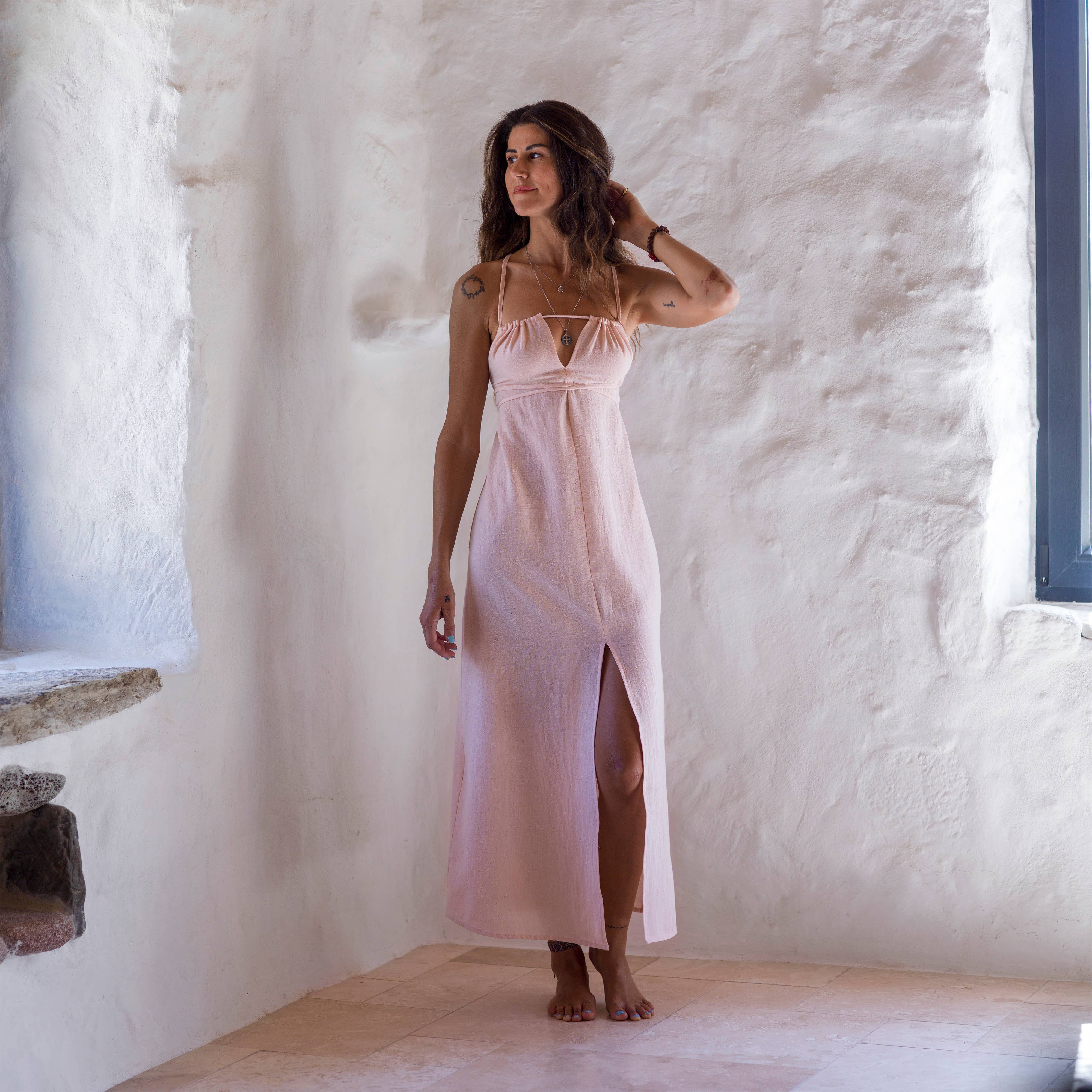 loom.ist – Großhandel Kleid – Damen – Sile Maxi-Kleid mit Schnürung46