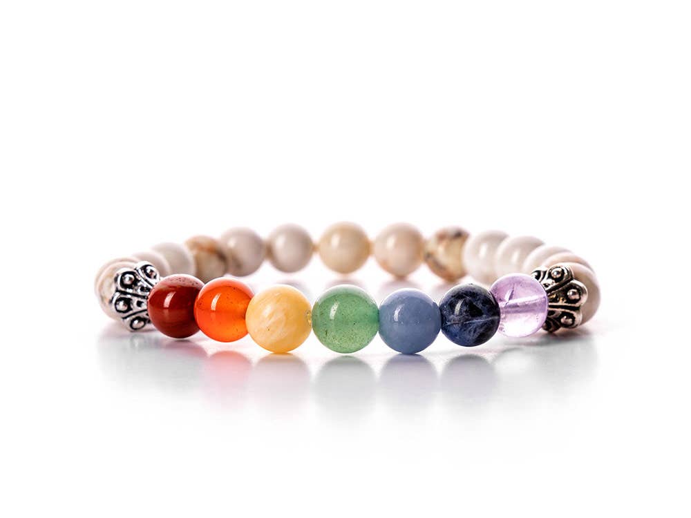 VitaJuwel USA - Wholesale Beaded Bracelet - Bracelet CALMNESS with Howlite & Chakra Stones