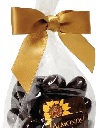 Sac Cadeau - Chocolat Noir Amandes Du Soleil 6 oz sac avec nœud pour la vente par Sunflower Food Company