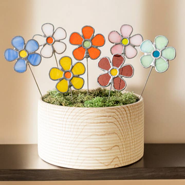 MondoBellissimo - Wholesale Garden/Lawn Stake - Stained Glass Flower F390