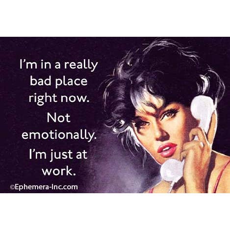 Magnet: I'm in a really bad place right now... for wholesale by Ephemera