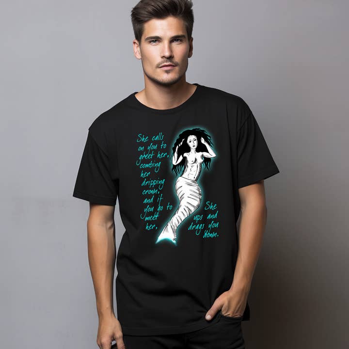 Hannah Kate Makes - Wholesale T-Shirt (Graphic) - Unisex - Mermaid T-shirt - Black - 100% Cotton - Regular/Fitted6