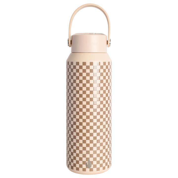 Elemental - Wholesale Water Bottle - Insulated Leakproof Bottle with Handle 40oz - Brown Check5