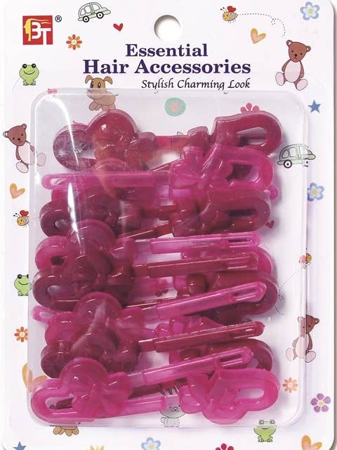 BARRETTES TWO-HEARTS (PLUM) for wholesale by MI Hair Distribution