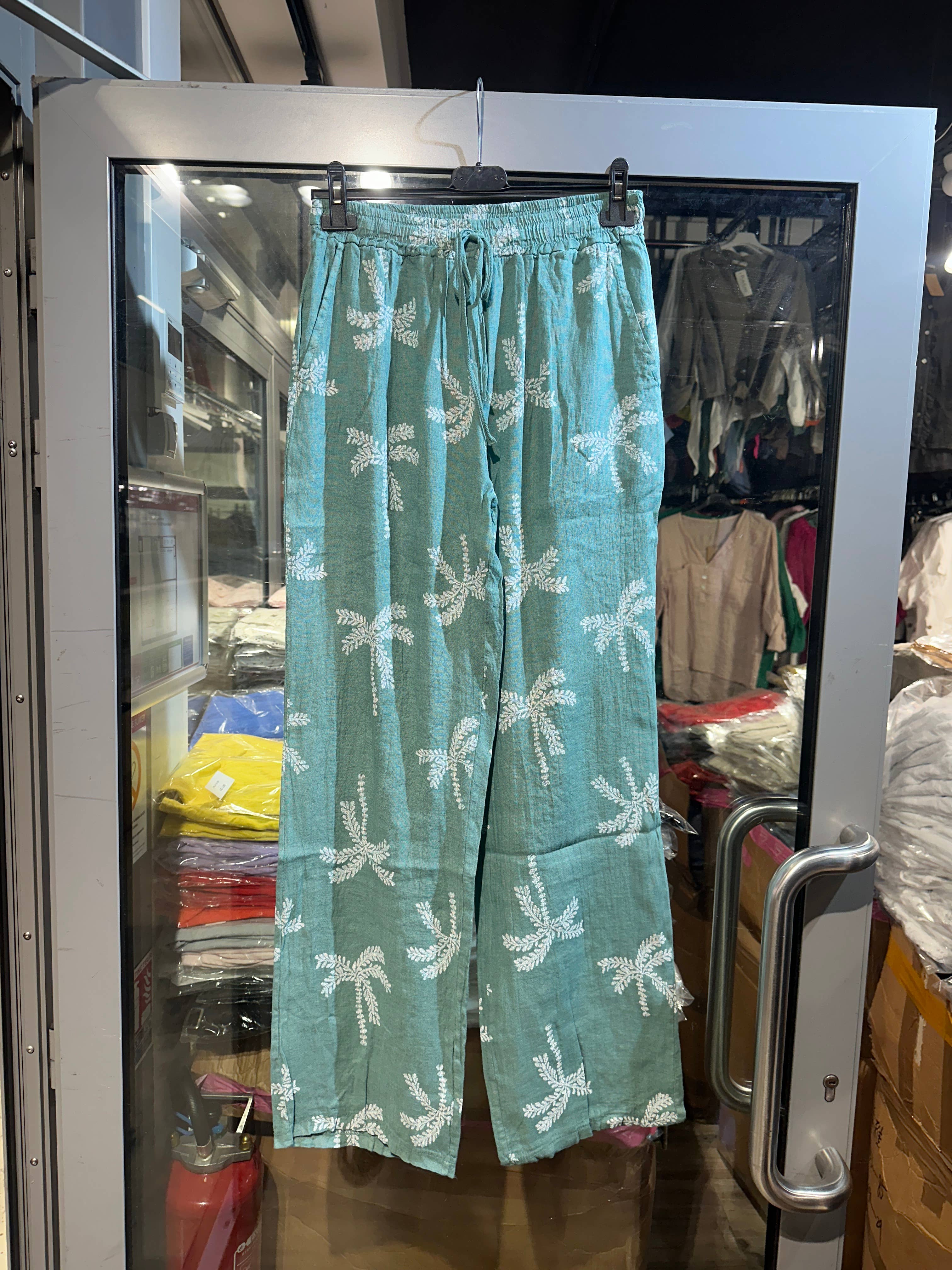 LÉA & LUC - Vente Pantalon – femme - Pantalons imprimé en 100% Lin REF.821818