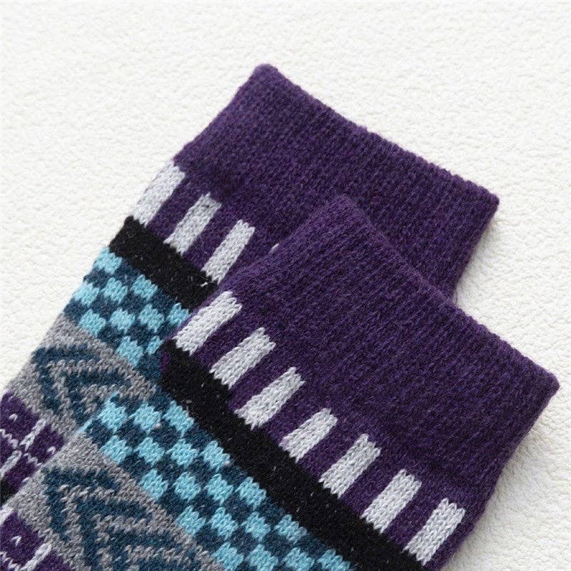 SAME AS THE PICTURE Breathable Casual Thick Print Wool Sock(A Set Of Five Pairs) for wholesale on Faire5