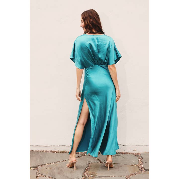 Dress Forum - Wholesale Dress - Women's - Satin Blouson Maxi Dress14