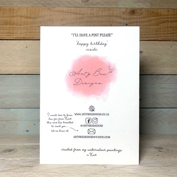 Arty Bee Designs - Wholesale Birthday Card - Beer Birthday card2