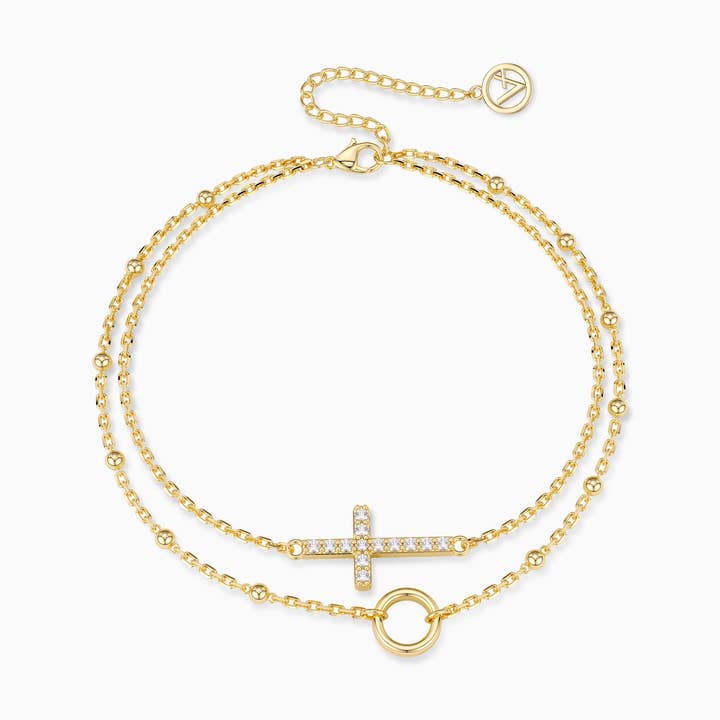 Gold Layered Cross Bracelet for wholesale by Vanimy Jewelry