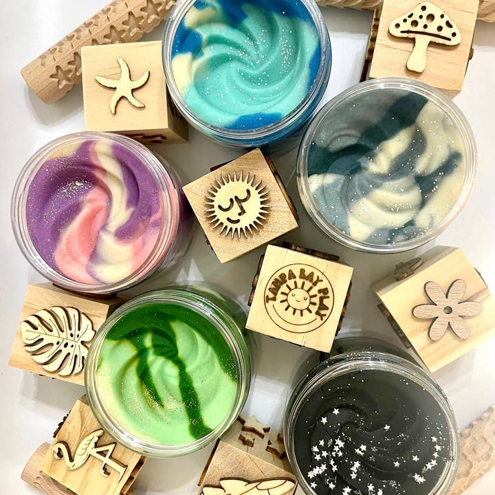 Tampa Bay Play - Wholesale Wood Toy - Kids - Wooden Play Dough Block Stamp11