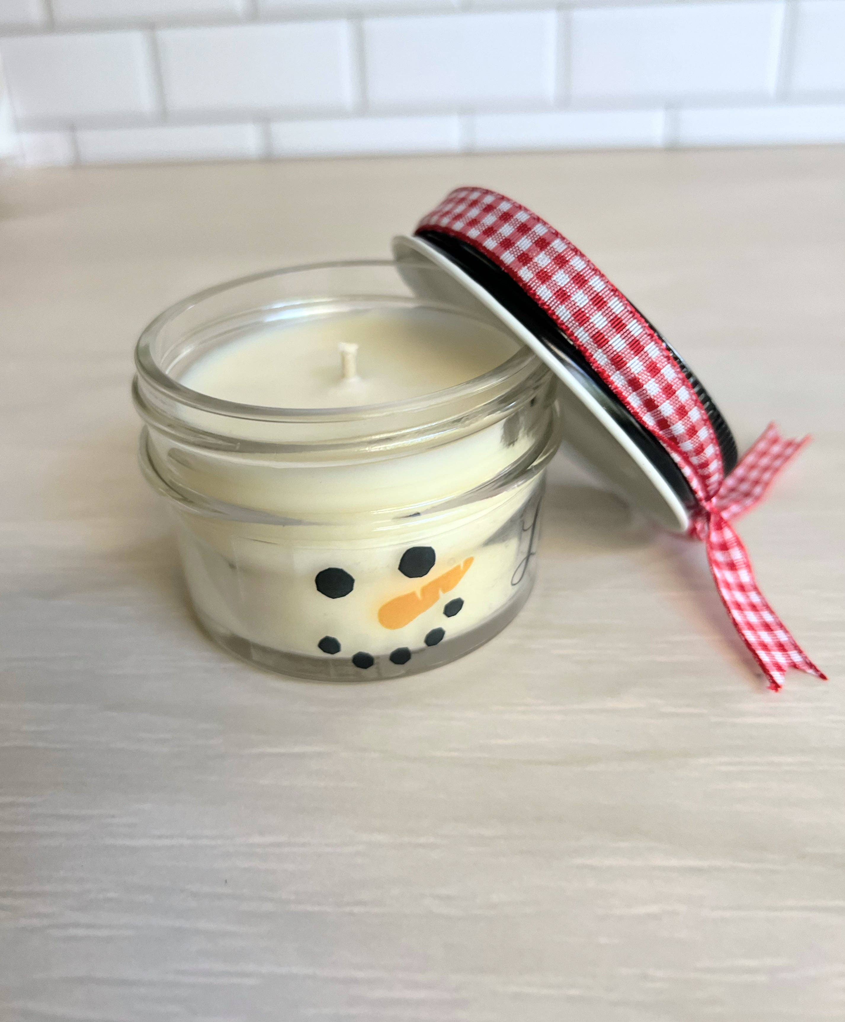 Brownies&Ginger Soap Co - Wholesale Jar/Filled Candle - Holiday Snowman Decor Soy Candles7
