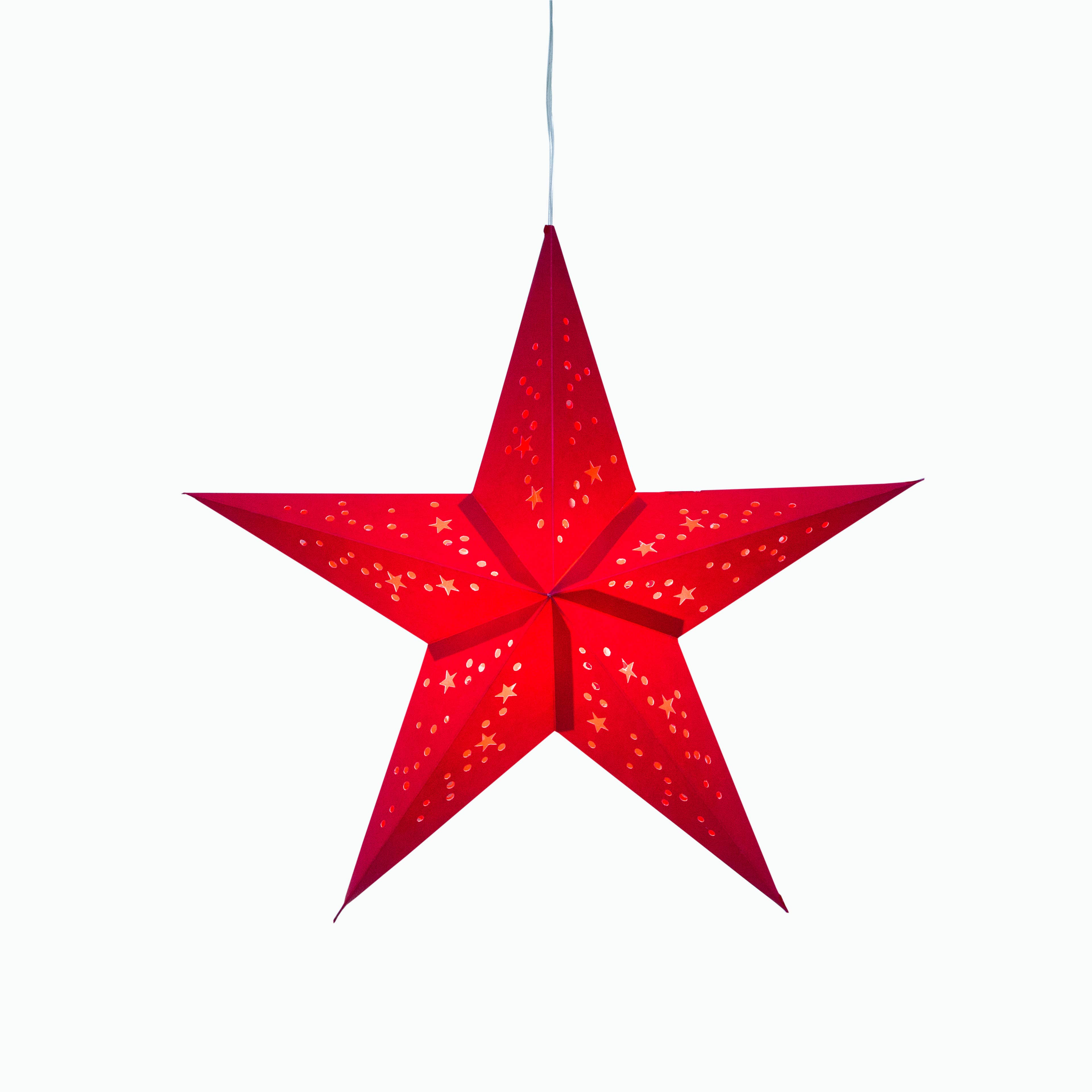 Artschatz LLC – wholesale Paper lantern/lamp – Twinkle Star ~ 5 Pointer, 15", Red Paper Star Lantern Light6