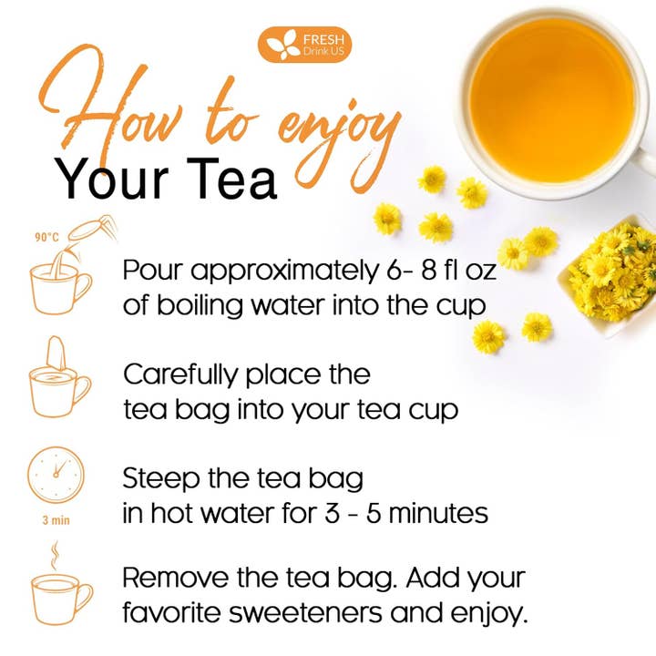 Naomi's Happy Place Shop - Wholesale Tea Bags - Premium 75 Chrysanthemum Flower Tea Bags8