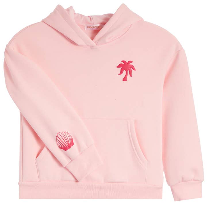 Tweenstyle by Stoopher - Puff Print Hoodie - Pink Hibiscus for wholesale by Tweenstyle By Stoopher