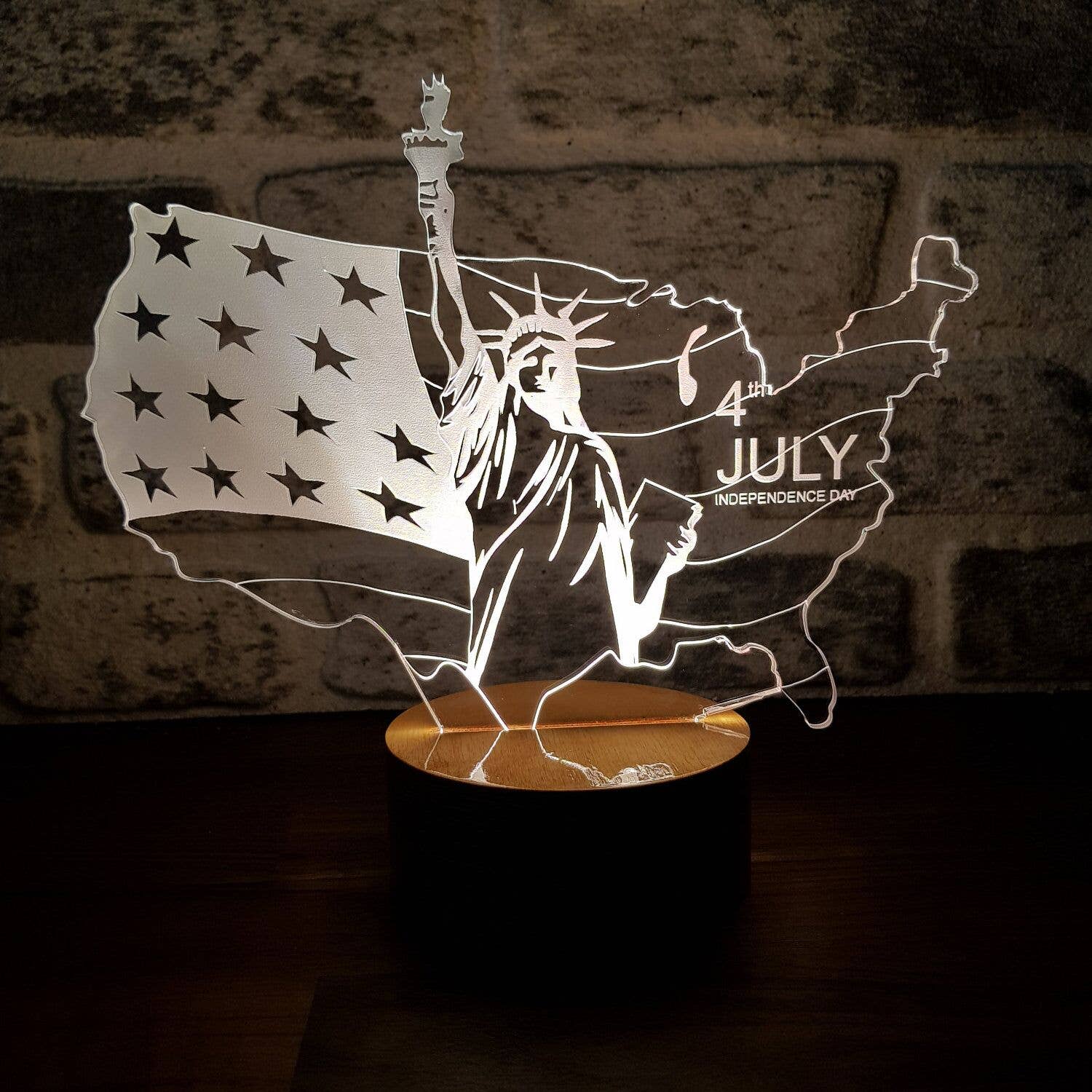 STUDIO BYLAMP - Wholesale Accent/Desk Lamp - Map Led Light | Wood Battery & USB Cable0