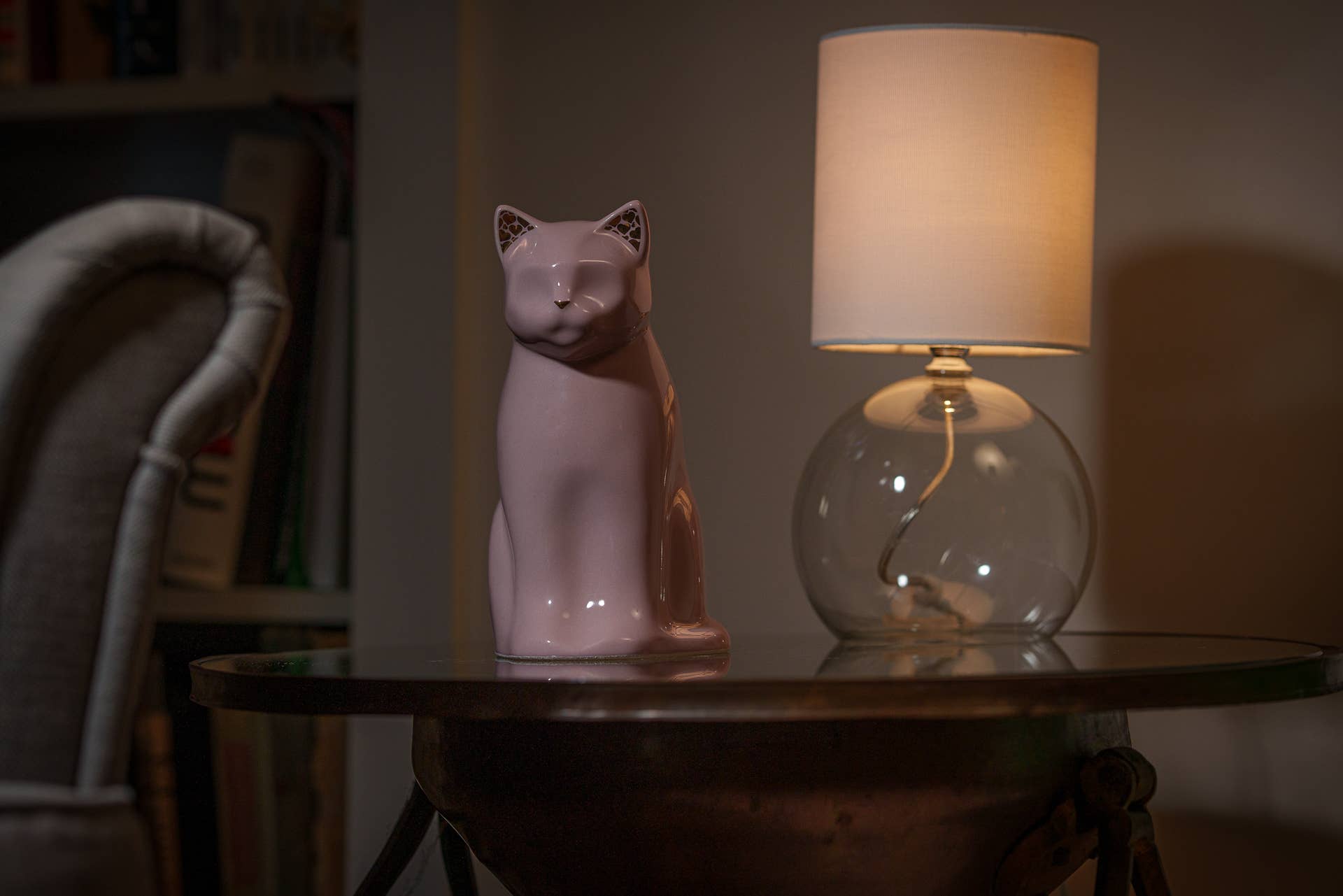 Pulvis Art Urns - Wholesale Pet Urn/Keepsake Box - "Meow" Pet Urn for Cat - Pink | Ceramic 11