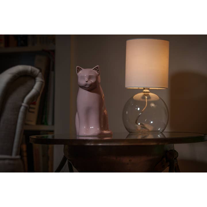 Pulvis Art Urns - Wholesale Pet Urn/Keepsake Box - "Meow" Pet Urn for Cat - Pink | Ceramic 11