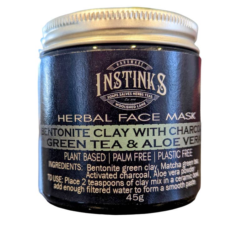 Bentonite Clay & Activated Charcoal Face Mask With Green Tea & Aloe Vera for wholesale by INSTINKS