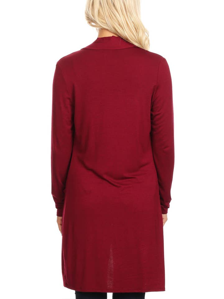 MOA COLLECTION - Wholesale Cardigan - Women's - Women's Long Sleeves Casual Solid Outerwear Sweater Cardigan3