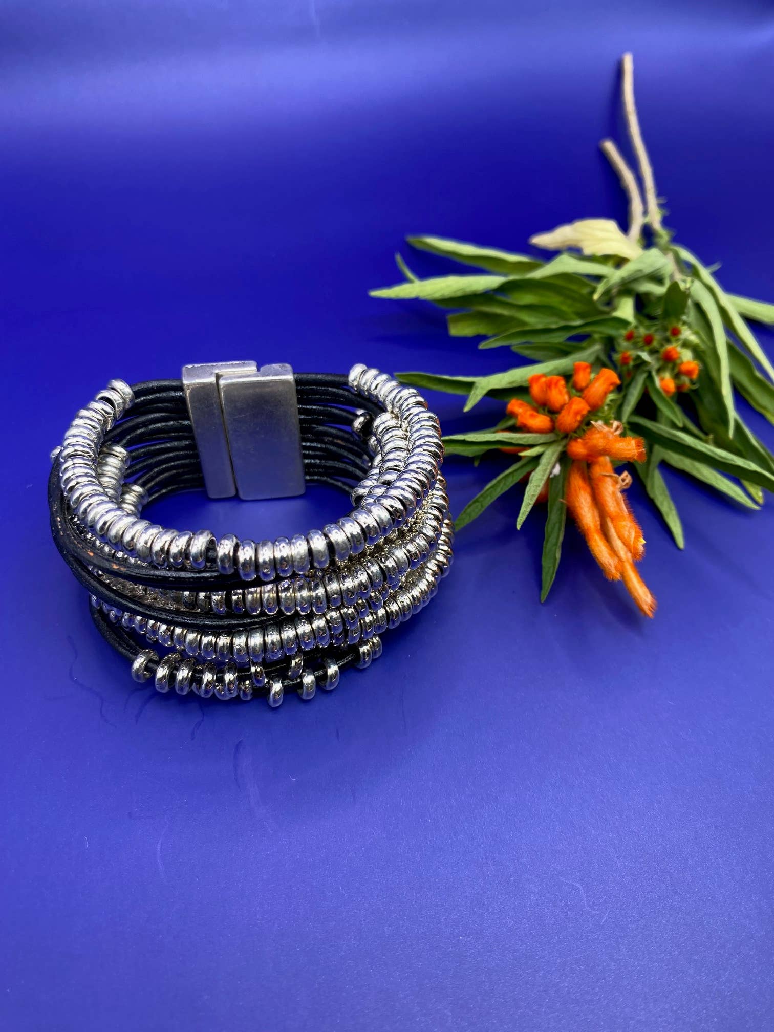 Trades by Haim Shahar - Wholesale Beaded Bracelet - Style & Substance Black Leather Bead Bracelet2