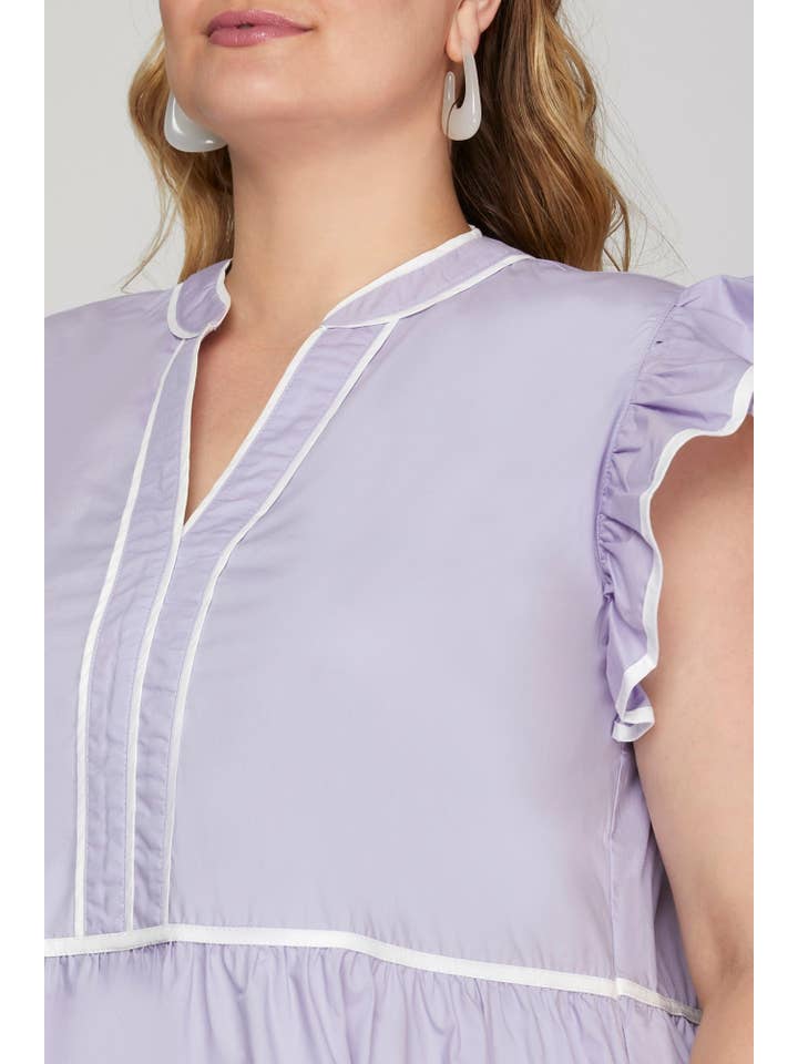 Peace Love Line - Wholesale Dress - Women's - PL5650 PLUS - PLUS - TIERED WOVEN DRESS
