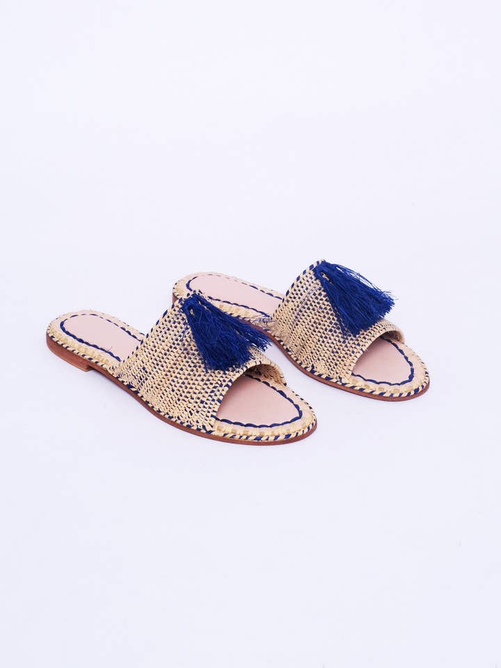 Handmade Raffia Slides: Moroccan Beach Sandals for Her for wholesale by isli and tisli