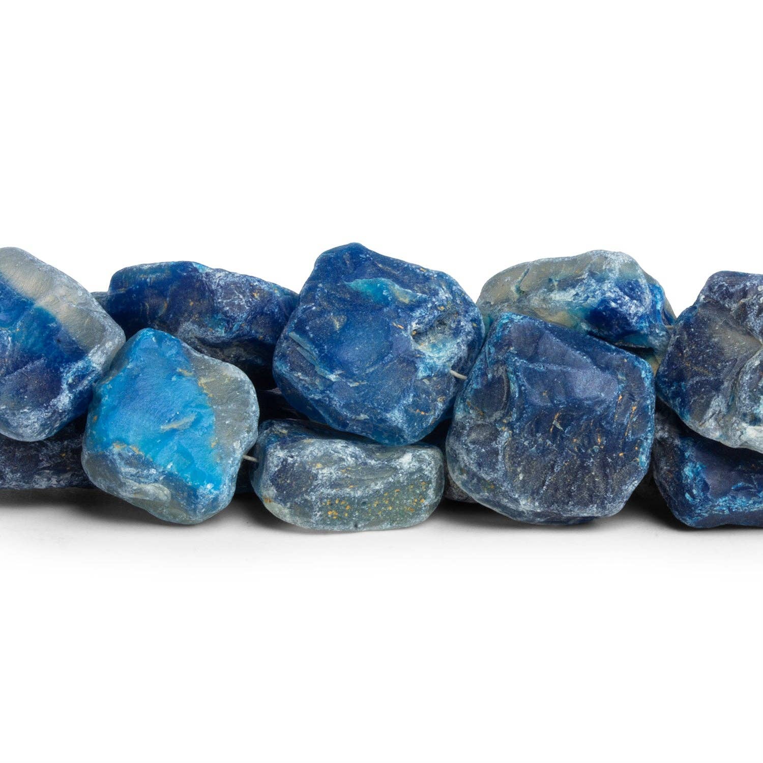 The Bead Traders - Wholesale Beads - 12-18mm Teal Blue Agate Hammer Faceted Squares 7.5 inch 12 beads0