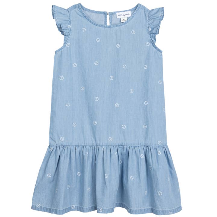 Hjultryck på Chambray ärmlös klänning för wholesale av Miles the Label