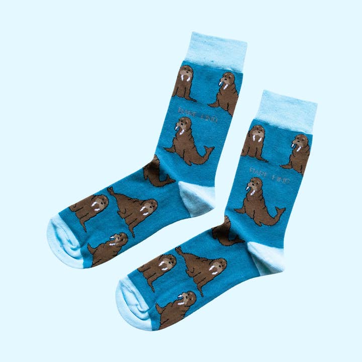 Walrus Socks | Bamboo Socks | Navy Socks | Cold Socks for wholesale by Bare Kind Socks