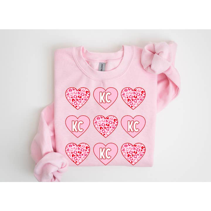 KC Valentine Cuori di Leopardo Rosa per la vendita all'ingrosso da parte di Farmtown Printing Company