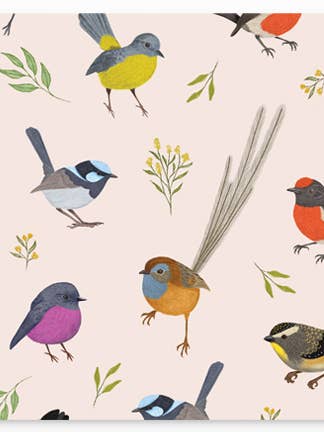 Carta da regalo piegata, motivo: uccellini piccoli (confezione da 6) per la vendita all'ingrosso da parte di Earth Greetings