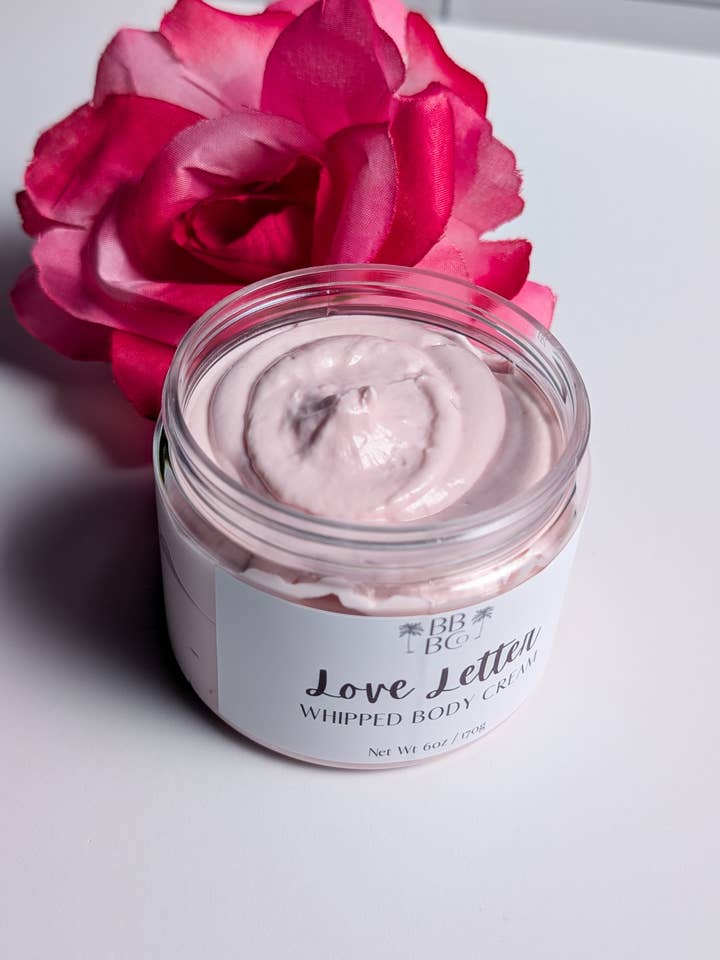 Love Letter Whipped Body Cream for wholesale by Beachy Bubbles Bath Co