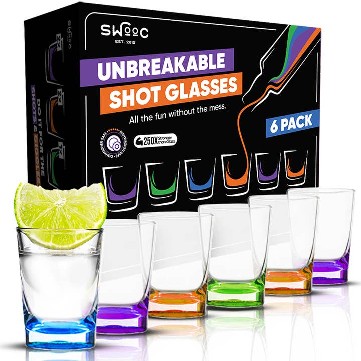Swooc Games - Wholesale Shot Glass - Unbreakable Shot Glasses (6 Pack)