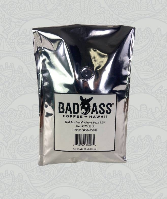 Bad Ass Coffee of Hawaii - Wholesale Coffee Beans - Bad Ass Decaf | 2.5lb Bulk Bag