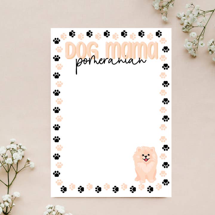 Bloc de notas Dog Mama | Cute Dog Mama Bloc de notas en pomerania para venta al por mayor de Daisy Grove Studio