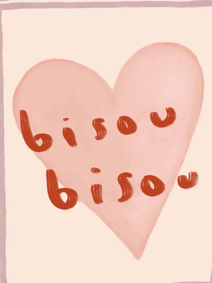 Bisou Bisou Impressão de Arte 8x10 por atacado de Mimi & August