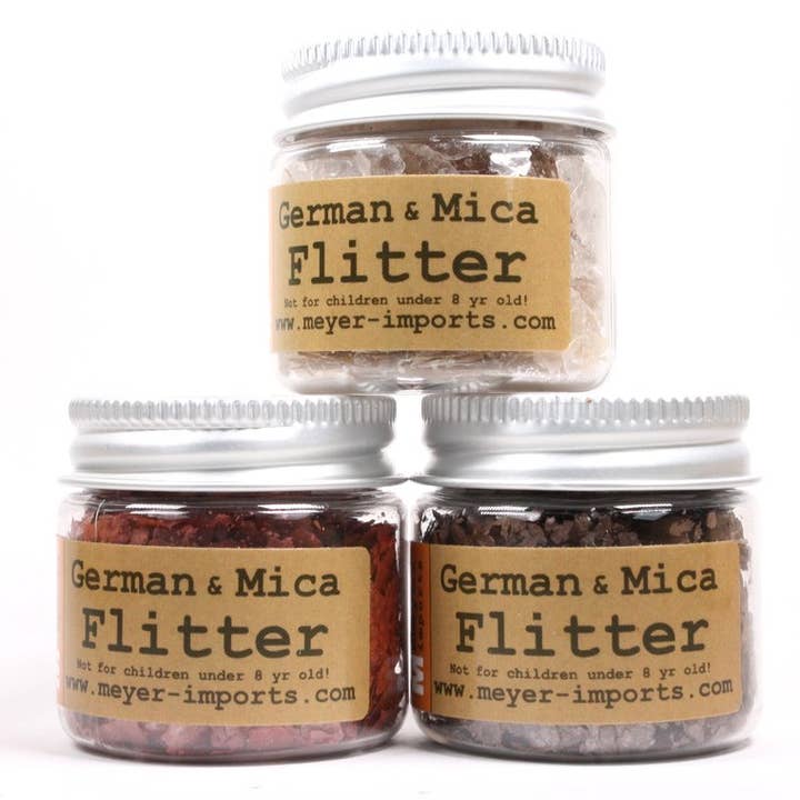 Pearl, Brick Red, Nutmeg Brown - Mica Flakes - 3 Jars for wholesale by Meyer Imports