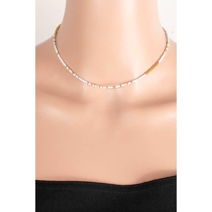 The Looks by Fame Accessories - Wholesale Pendant/Charm Necklace - Mixed Seed Beaded Necklace