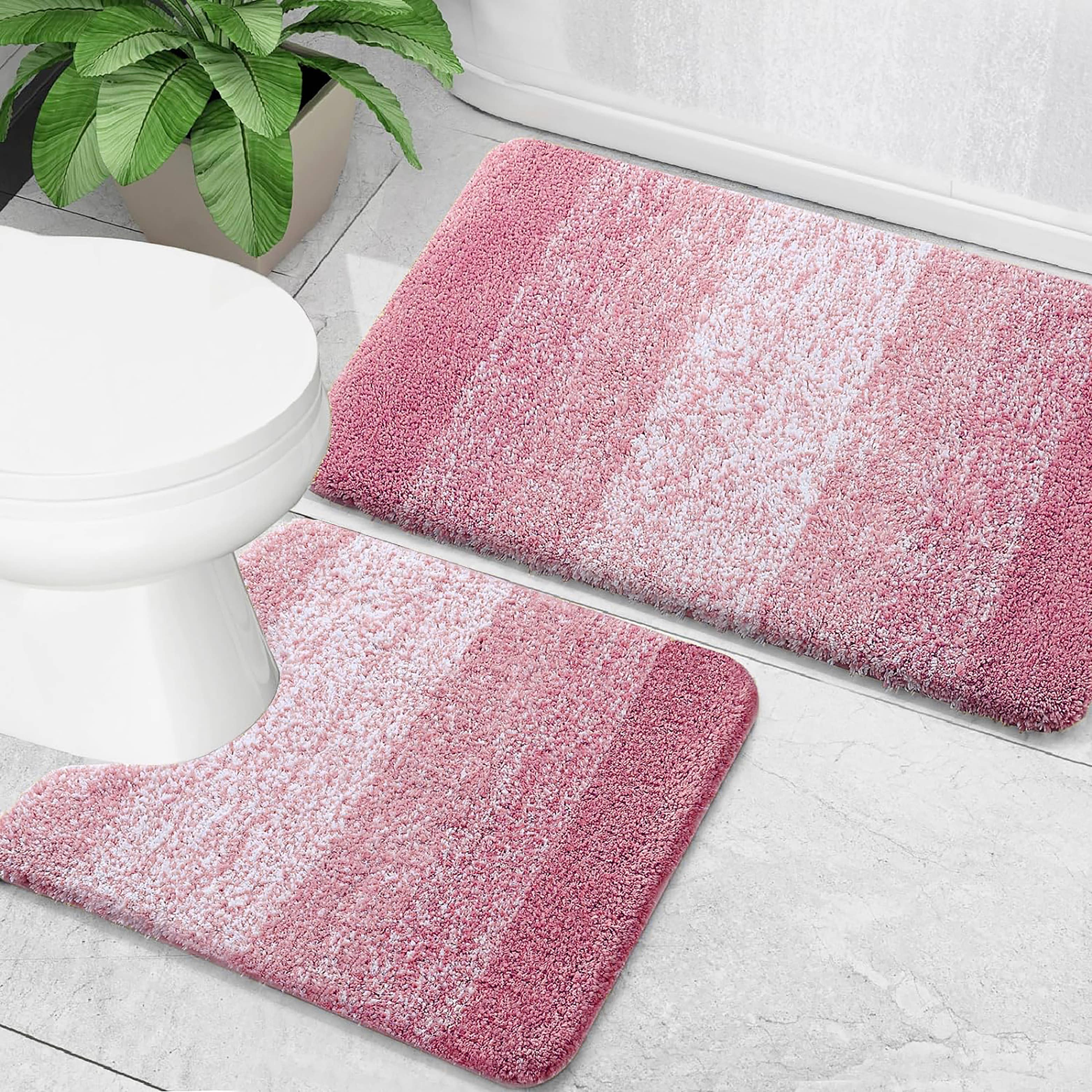 home mart goods - Wholesale Bath Mat Set - Large 2 Piece Ombre Microfiber Soft Thick Plush Bath Mat Set2
