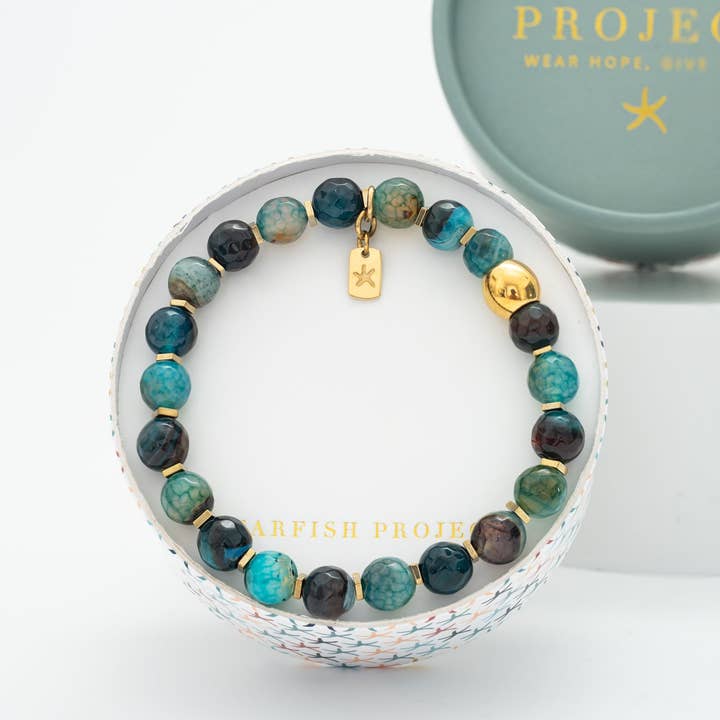 Starfish Project, Inc - Wholesale Beaded Bracelet - Ewa Beaded Green Agate Bracelet