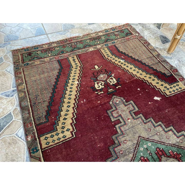 Oushak Rugs - Wholesale Area Rug - Vintage Turkish Handmade Wool Geometric Rug5