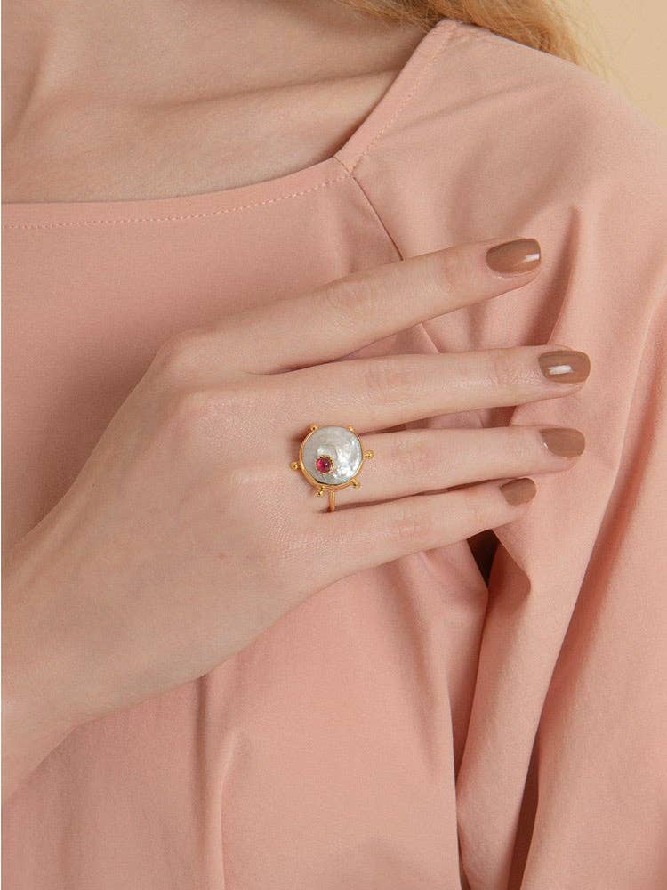 Vintouch Jewels - Wholesale Single Stone/Solitaire Ring - Rebel Rebel Pink Ruby Stacking Ring1