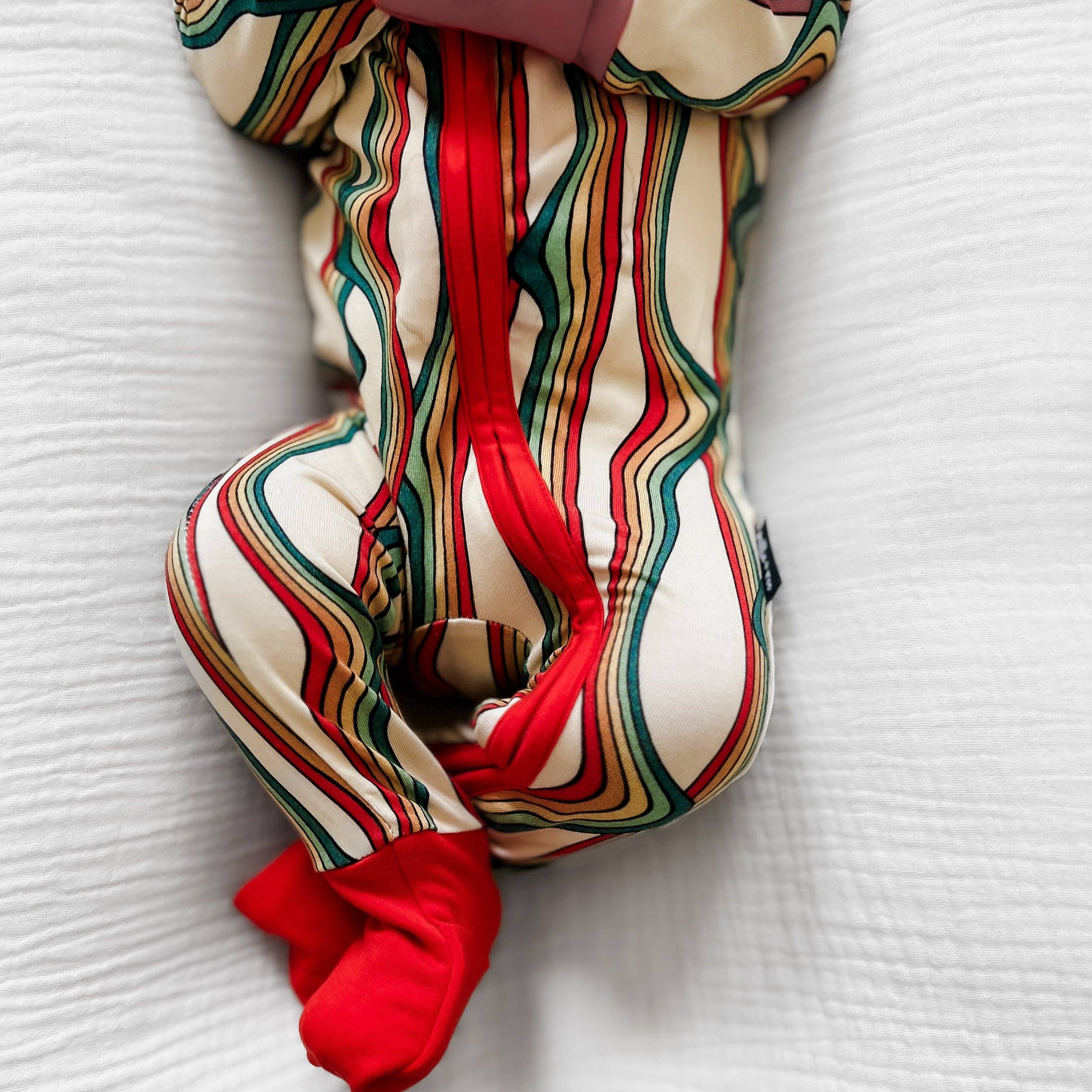 millie + roo LLC - Wholesale Jumpsuit - Baby - ZIP ROMPER - Retro Rainbow6