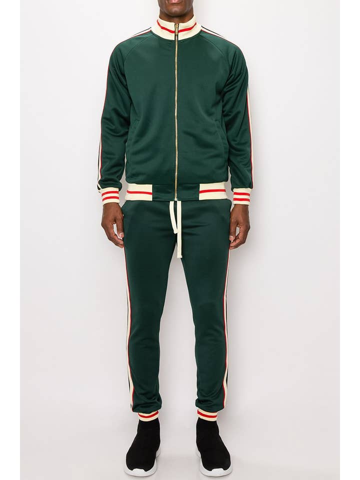 Victorious - Wholesale Tracksuit - Men's - ST575 Men Side Stripe Track Set Pre-pack