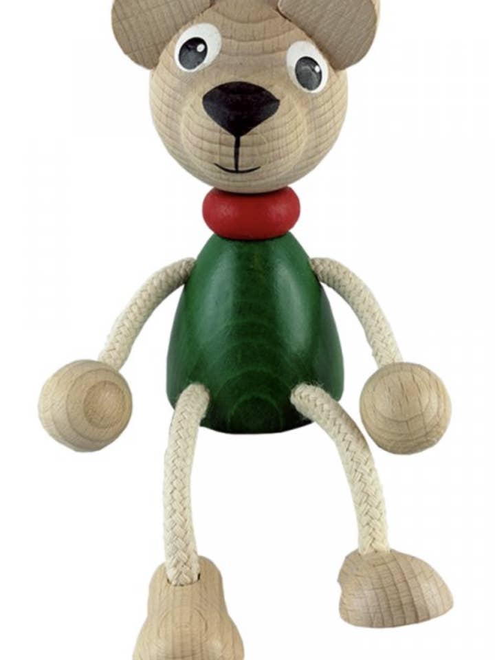 Jouet en bois assis - Ours - Fait main pour la vente par Toywood