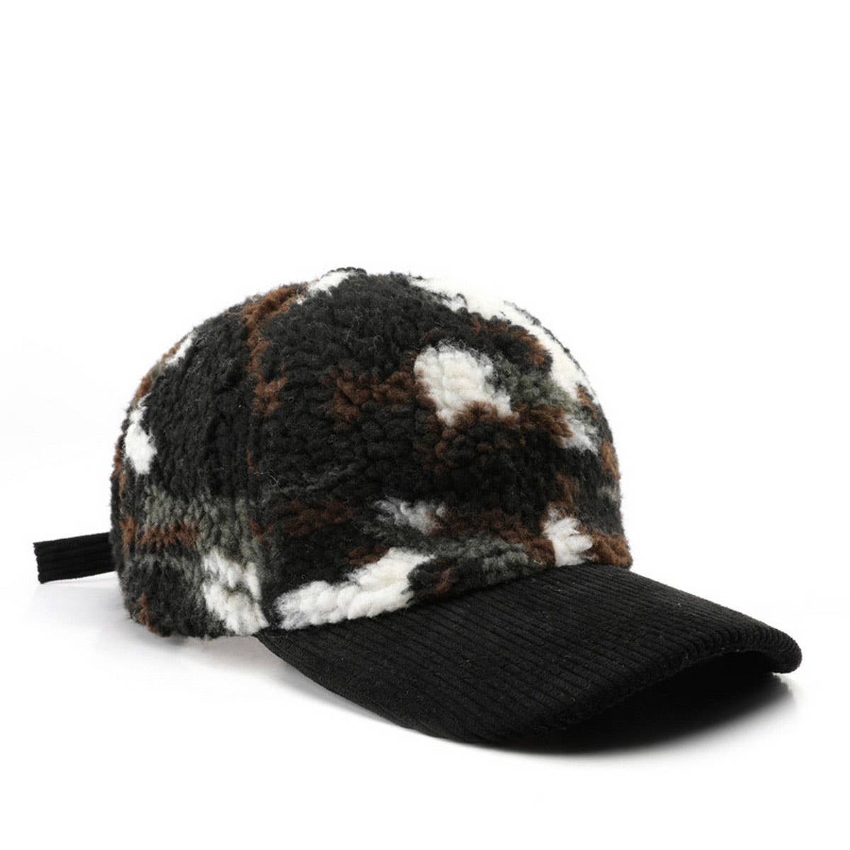 ACCITY - Wholesale Baseball Cap - Unisex - Winter Colorblock Fleece Camo Baseball Cap_CWAH21711