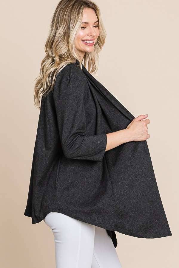 Culture Code - Wholesale Cardigan - Women's - CJT1086Q - DRAPE CARDIGAN TOP12